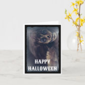 Carte d'Halloween effrayante (Fleur jaune)