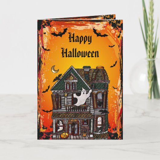 Carte d'Halloween Éffrayante (Devant)