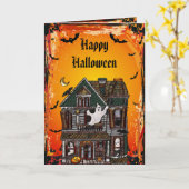 Carte d'Halloween Éffrayante (Fleur jaune)