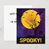 Carte d'Halloween Éffrayante Lune BUDGET (Devant / Derrière)