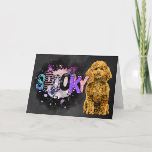 Carte d'Halloween épouvantable de Caniche Effrayan