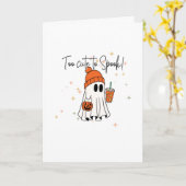 Carte d'Halloween fantôme, Trop mignon pour faire  (Fleur jaune)