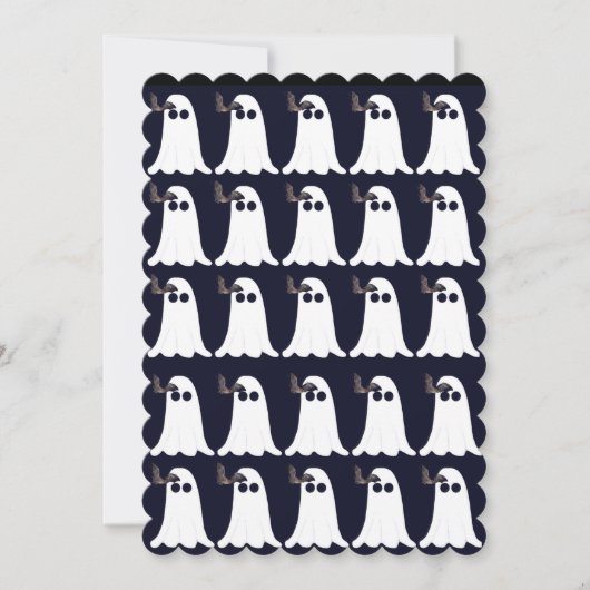 Carte d'Halloween Fantômes et chauves-souris (Devant)