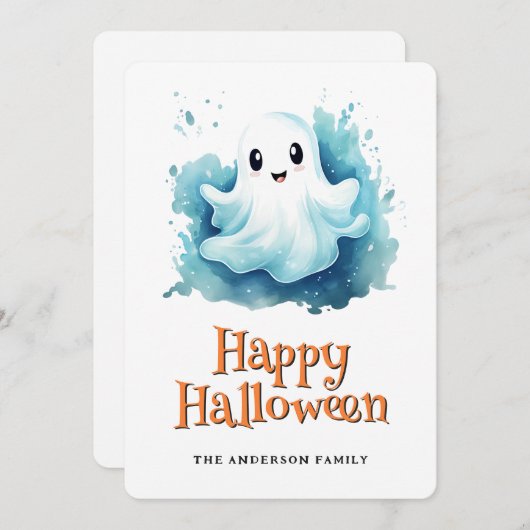 Carte d'Halloween Ghost (Devant / Derrière)
