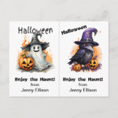 Carte d'Halloween Ghost and Crow School Party (Devant)