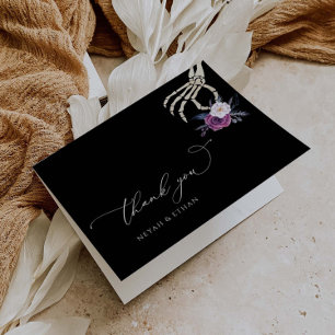 Carte d'Halloween gothique Merci foncé Mariage N10