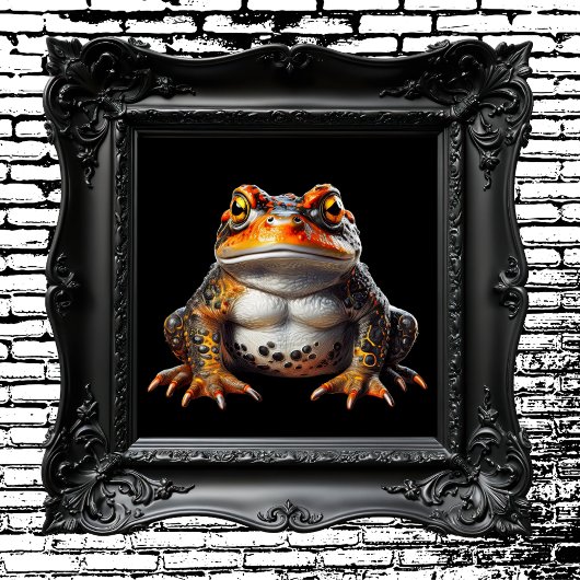 Carte d'Halloween gothique orange et noir crapaud