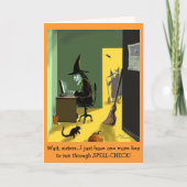 Carte d'Halloween Green Weenii "Spell Check" (Devant)