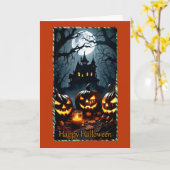 Carte d'Halloween Jack-O-Lantern (Fleur jaune)