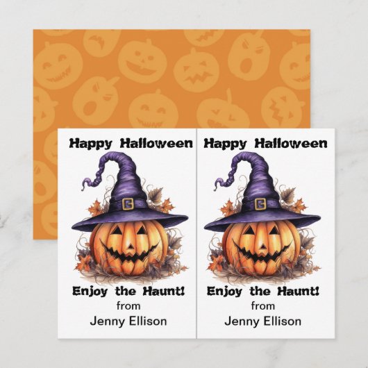 Carte d'Halloween Jack o' Lantern (Devant / Derrière)