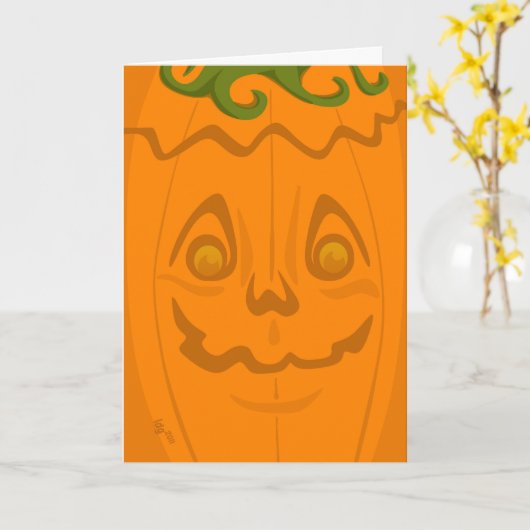 Carte d'Halloween Jack o' Lantern (Fleur jaune)