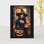 Carte d'Halloween Jack-O-Lantern (Fleur jaune)