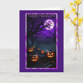 Carte d'Halloween Jack-O-Lantern éffrayant (Fleur jaune)