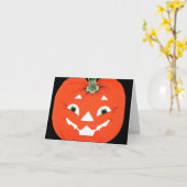 Carte d'Halloween Jack-o'-lantern vintage (Fleur jaune)