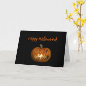 Carte d'Halloween Jack O'Lantern (Fleur jaune)