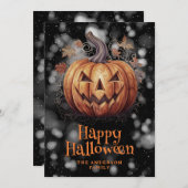 Carte d'Halloween Jack O'Lantern Éffrayant (Devant / Derrière)