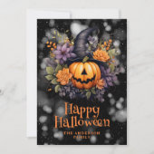 Carte d'Halloween Jack O'Lantern Floral (Devant)