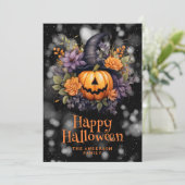 Carte d'Halloween Jack O'Lantern Floral (Debout devant)