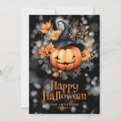 Carte d'Halloween Jack O'Lantern Floral (Devant)