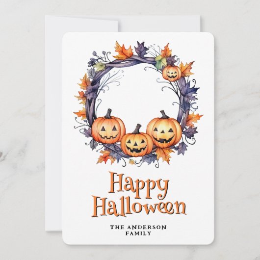 Carte d'Halloween joyeuse pour les Fantômes Citrou (Devant)