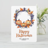 Carte d'Halloween joyeuse pour les Fantômes Citrou (Debout devant)