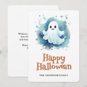 Carte d'Halloween joyeux Ghost (Devant / Derrière)