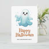 Carte d'Halloween joyeux pour les enfants fantômes (Debout devant)