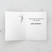 Carte d'Halloween, Lecture de squelette, Étiquette (Intérieur)