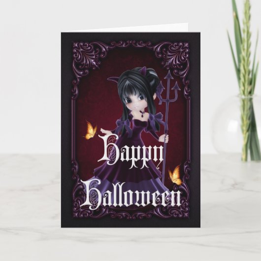 Carte d'Halloween Little Devil 5 gothique (Devant)