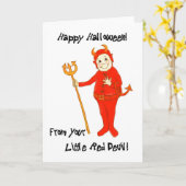 Carte d'Halloween 'Little Red Devil'. (Fleur jaune)