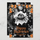 Carte d'Halloween mignonne Spider Cobweb (Devant / Derrière)