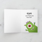 Carte d'Halloween - Monstre aux grands yeux, enfan (Intérieur)