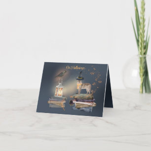 Carte d'Halloween mystique du chat