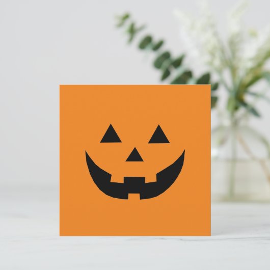 Carte d'Halloween orange Jack-o'-lantern (Debout devant)