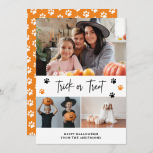 Carte d'Halloween Orange Trick ou Treat Pet Photo