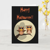 Carte d'Halloween Owl (Fleur jaune)