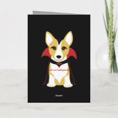 Carte d'Halloween personnalisable Corgi Vampire (Dos)