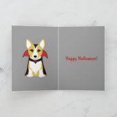 Carte d'Halloween personnalisable Corgi Vampire (Intérieur)