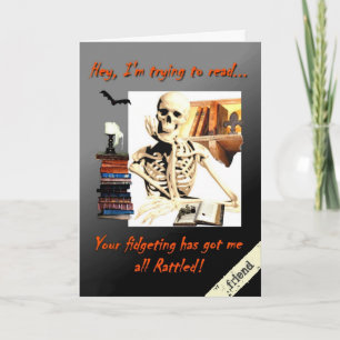Carte d'Halloween pour Ami, Humour d'os squelettes