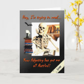 Carte d'Halloween pour Boss, Skeleton Bones Humour (Fleur jaune)