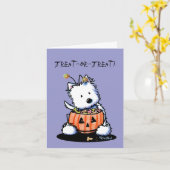 Carte d'Halloween pour chien Westie Terrier (Fleur jaune)