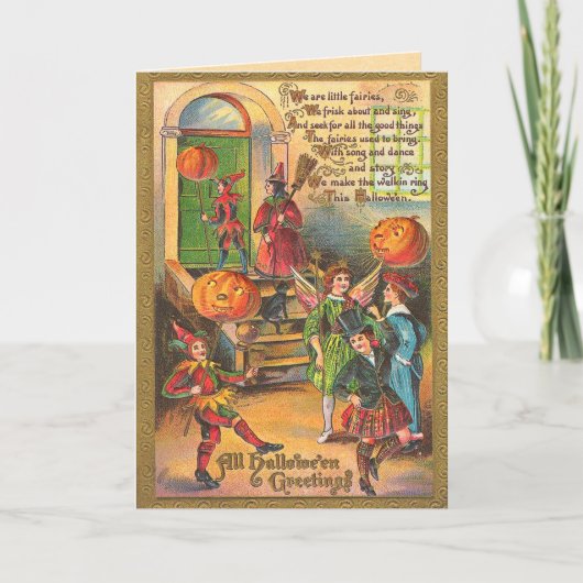 Carte d'Halloween pour enfants vintage (Devant)