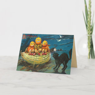 Carte d'Halloween pour enfants vintage