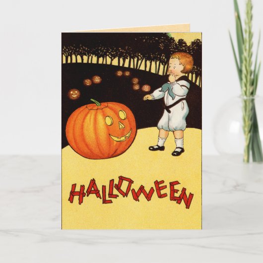 Carte d'Halloween pour enfants vintage (Devant)