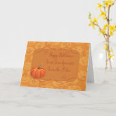 Carte d'Halloween pour grands-parents à travers le (Fleur jaune)