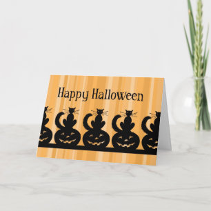 Carte d'Halloween pour les citrouilles et les chat