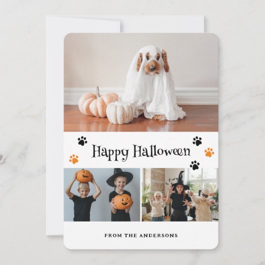 Carte d'Halloween pour les Empreintes de pattes fa (Devant)
