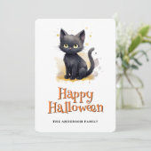 Carte d'Halloween pour les enfants de chats noirs (Debout devant)