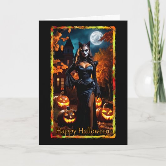Carte d'Halloween Prowling Kitty (Devant)