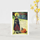 Carte d'Halloween rétro (Fleur jaune)